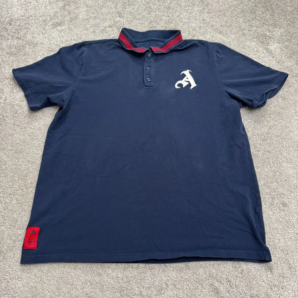 Adidas Arnesal FC 22/23 Travel Polo Shirt Mens XL Navy Blue Cotton Casual Active
